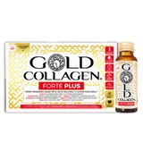 Gold Collagen Forte Plus Anti-Aging Supplement für Haut und Haar 10 Fläschchen