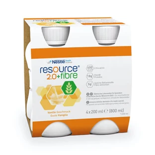 Resource 2.0 + Fiber Vanille Nestle 4x200ml Nahrungsergänzungsmittel