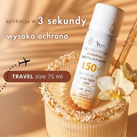 AVA Invisible Ultra-light Mist, protective mist, SPF50+, 75 ml.