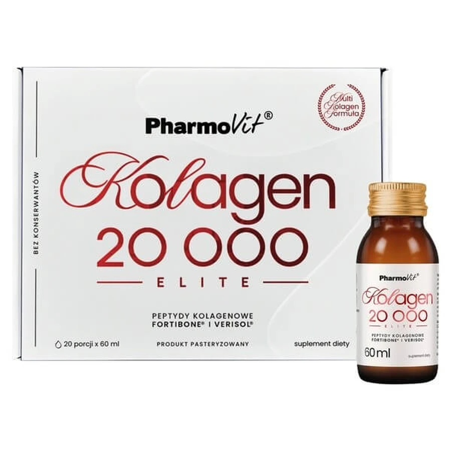 Pharmovit Kollagen 20.000 ELITE, flüssig, 60 ml x 20 Stück.