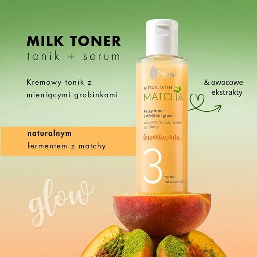 AVA Ritual con Matcha, tónico facial lechoso y sérum, 2 en 1, 100 ml.