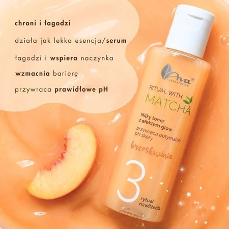AVA Ritual con Matcha, tónico facial lechoso y sérum, 2 en 1, 100 ml.