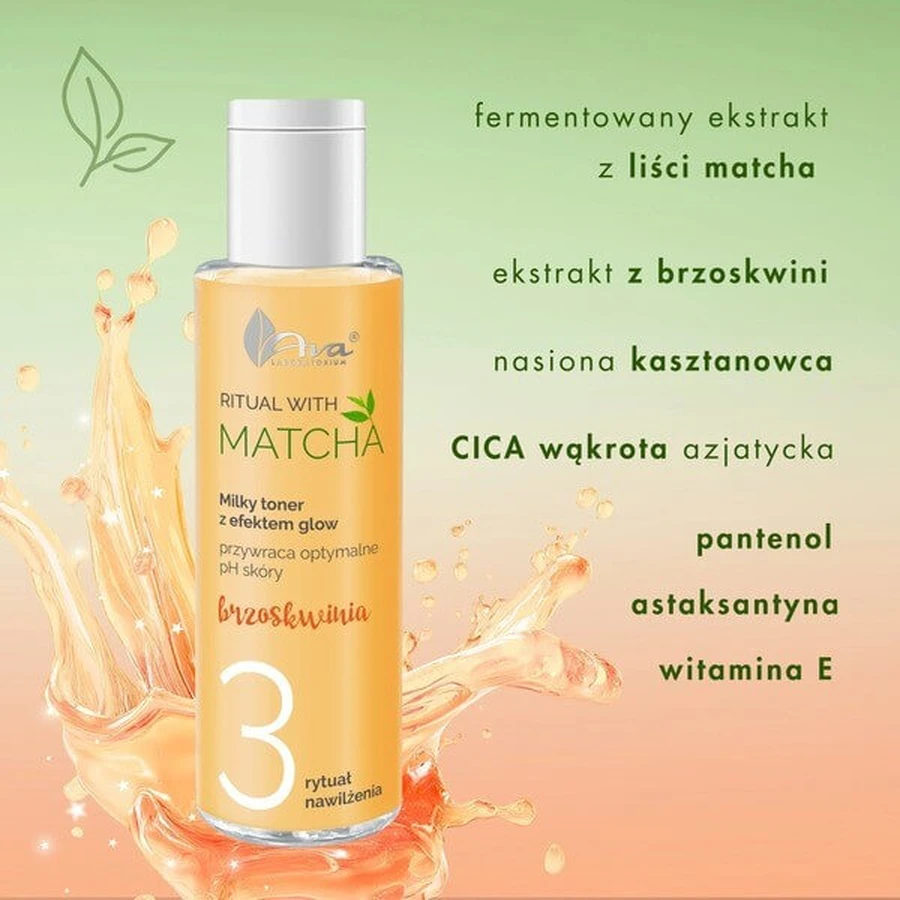AVA Ritual con Matcha, tónico facial lechoso y sérum, 2 en 1, 100 ml.