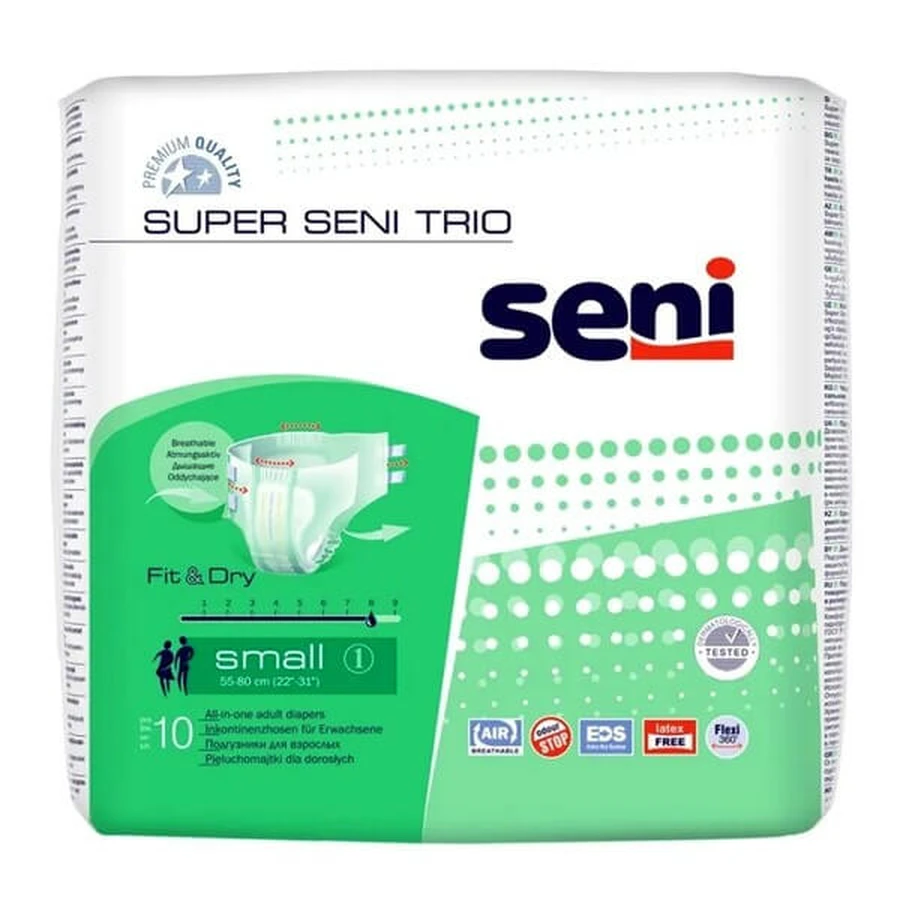 Seni Super Trio, pañales para adultos, talla S, 10 uds.