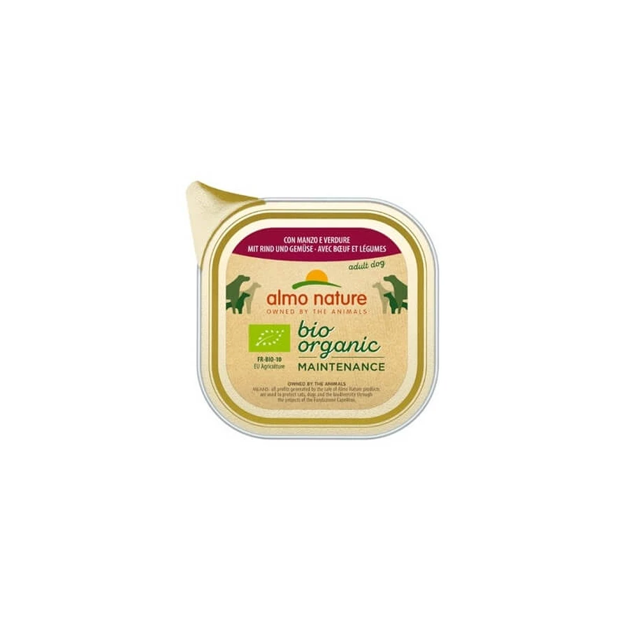 Almo nature Bio Bio-Rindfleisch und Gemüse - Alleinfuttermittel für Hunde 300 gr