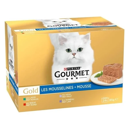 Purina gourmet gold mix mousse - natvoer voor volwassen, drachtige of zogende katten 24 x 85 gr