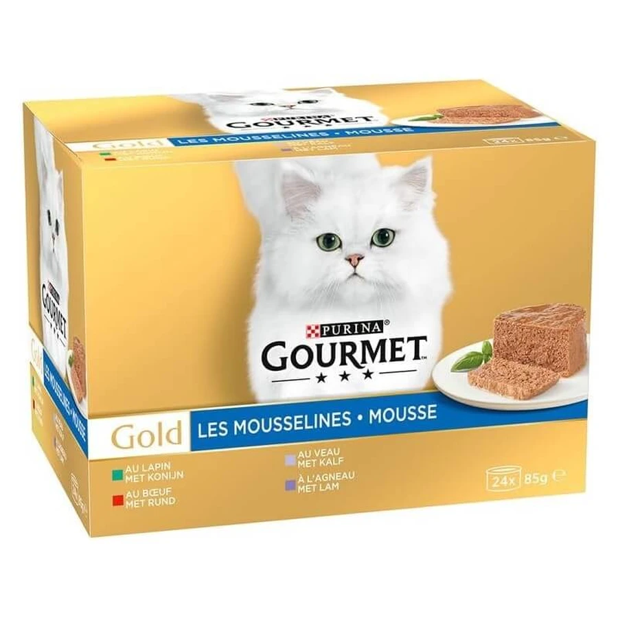 Purina gourmet gold mix mousse - natvoer voor volwassen, drachtige of zogende katten 24 x 85 gr