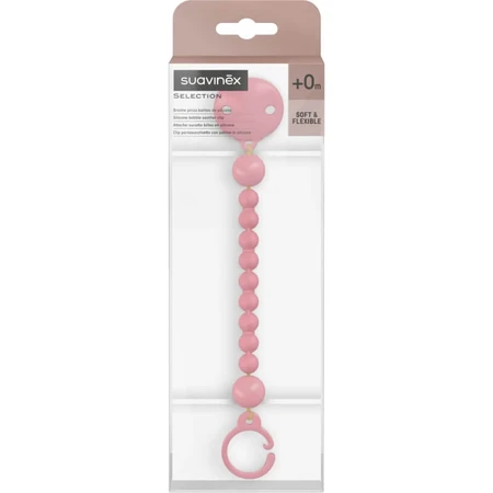 Suavinex color essence - silicone pacifier clip - fuchsia