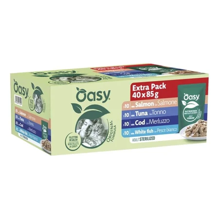 Oasy Original formula mix fish - complete food for adult spayed cats 3.4 kg