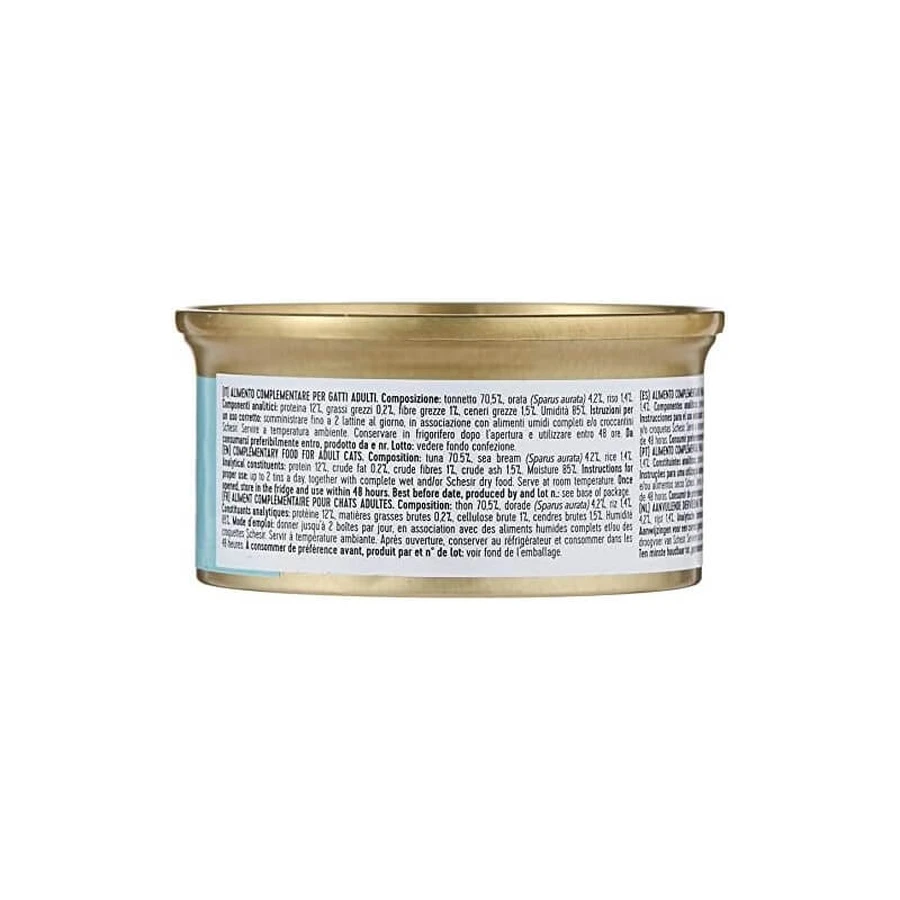 Schesir Cat Thunfisch mit Seebrasse - Nassfutter für ausgewachsene Katzen 70 gr.