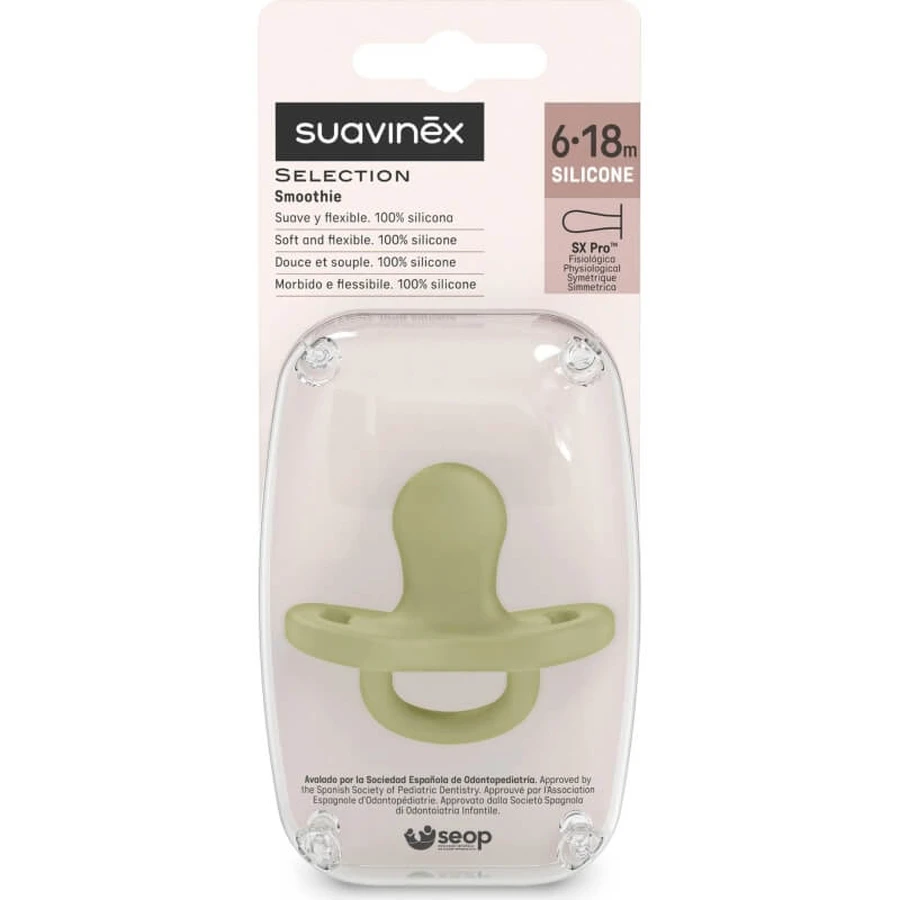 Suavinex color essence - silicone soother 6-18 months - tortoise green
