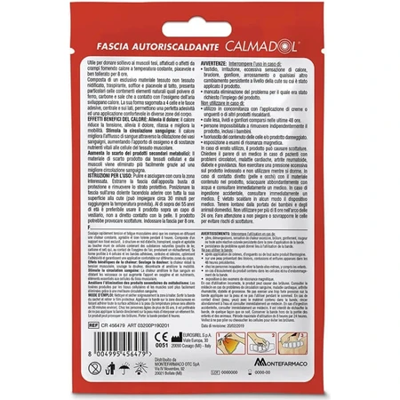 Calmadol - 1 venda autocalentable para la fatiga y el dolor muscular