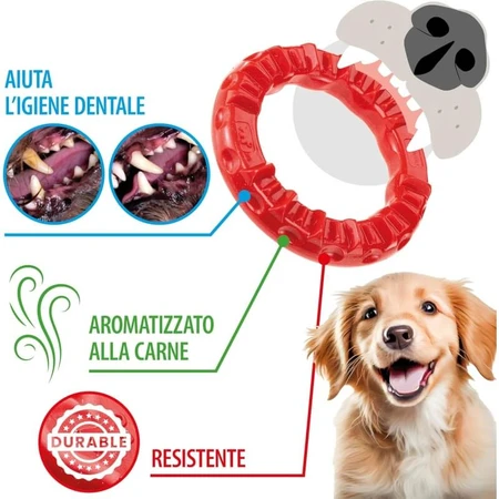Ferplast Smile medium - anneau dentaire rouge taille moyenne