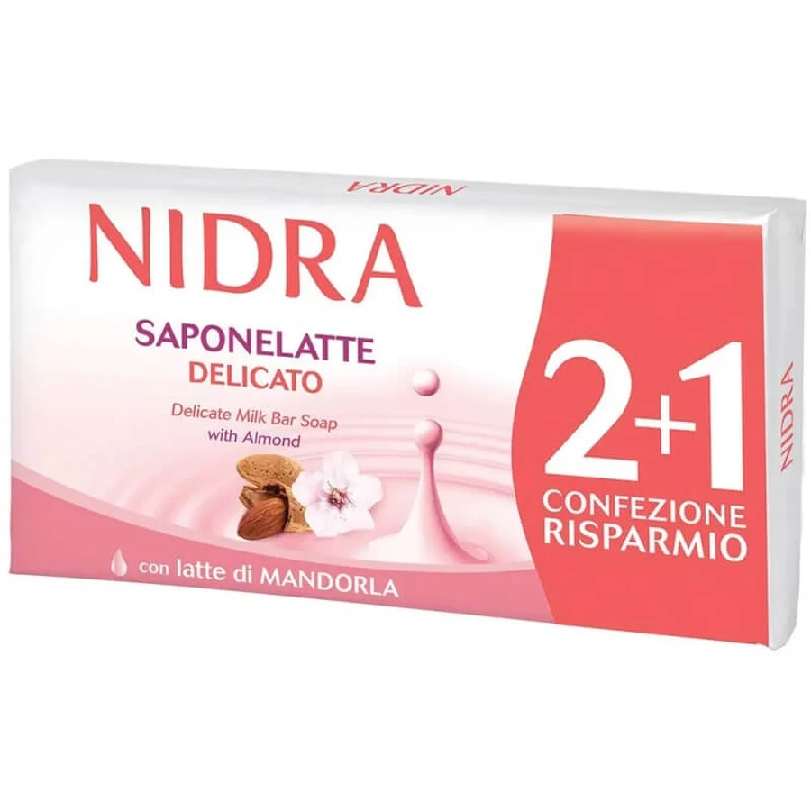 Nidra 3 mild milk soap with almond milk
