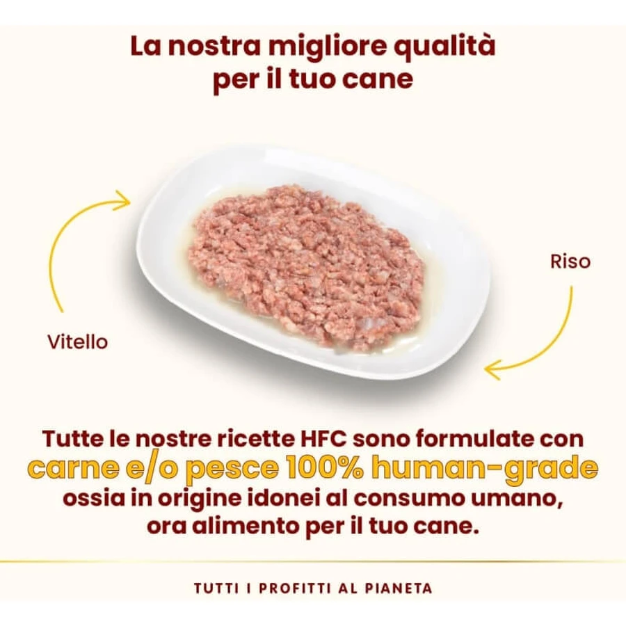Almo nature Hfc Natural Kalbfleisch - Nassfutter für ausgewachsene Hunde 95 gr.
