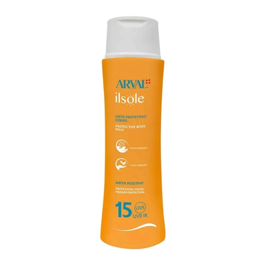 Arval sunscreen 15 spf body milk sun medium protection 200 ml