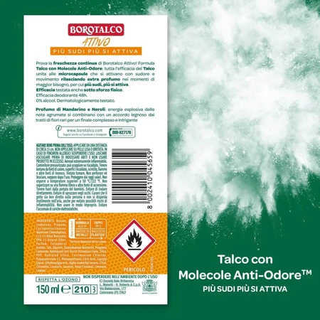 Borotalco active fragrance of mandarin and neroli - deodorant 48h spray 150 ml