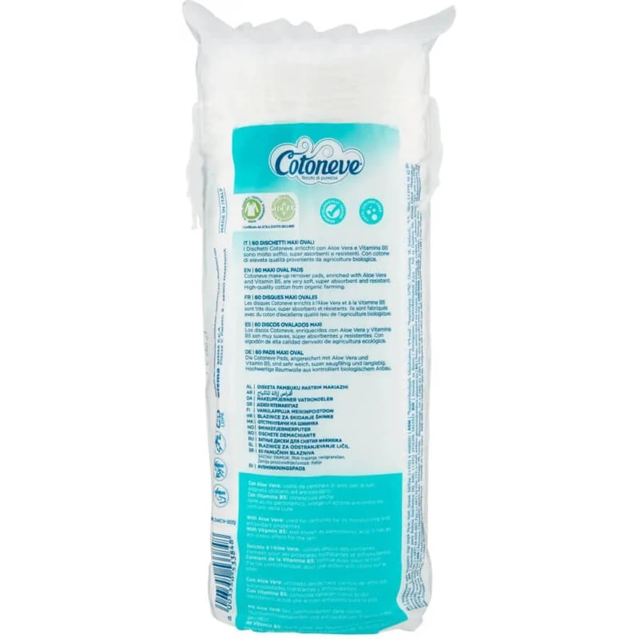 Cotoneve maxi coussinets ovales aloe &amp ; vitamine b5 - 60 coussinets