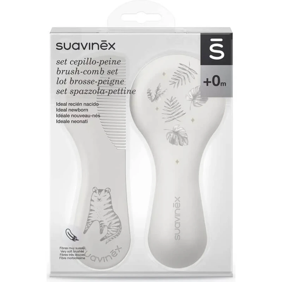 Suavinex brush and comb set white