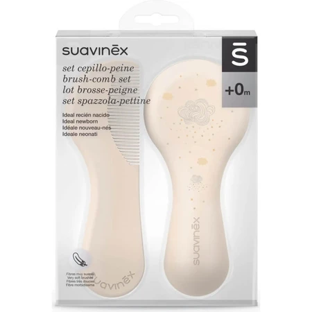 Suavinex brush and comb set white