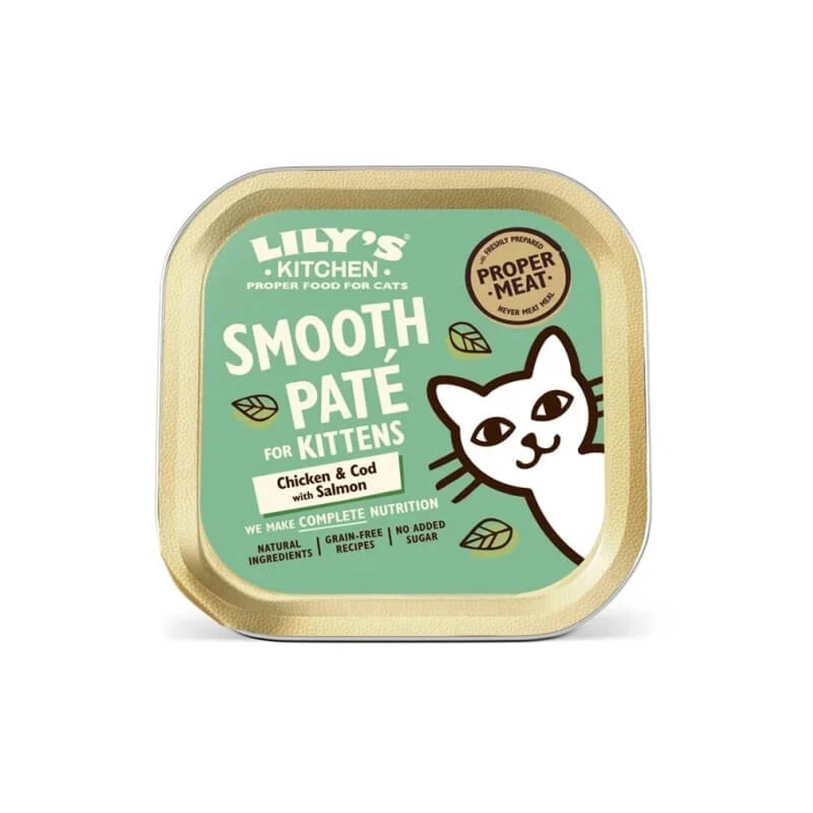 Lily's kitchen Lily's kitchen smooth pate kip kabeljauw - volledige voeding voor kittens 85 gr