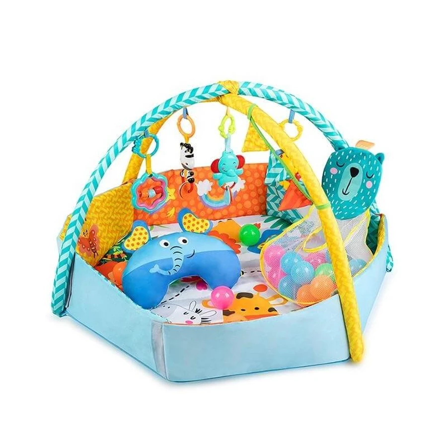 Momi Momi multi - tappeto educativo sensoriale con vasca + 30 palline e cuscino croissant