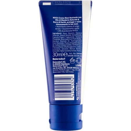 Nivea crème nourrissante pour les mains à l'huile d'amande 30 ml