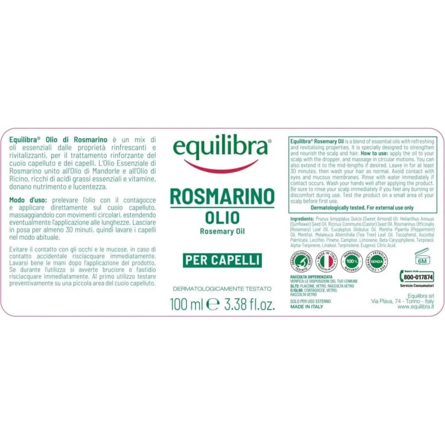 Equilibra huile de romarin - traitement fortifiant pour les cheveux 100 ml
