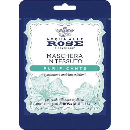 Agua de rosas purificante - Mascarilla facial antiimperfecciones matificante de tela