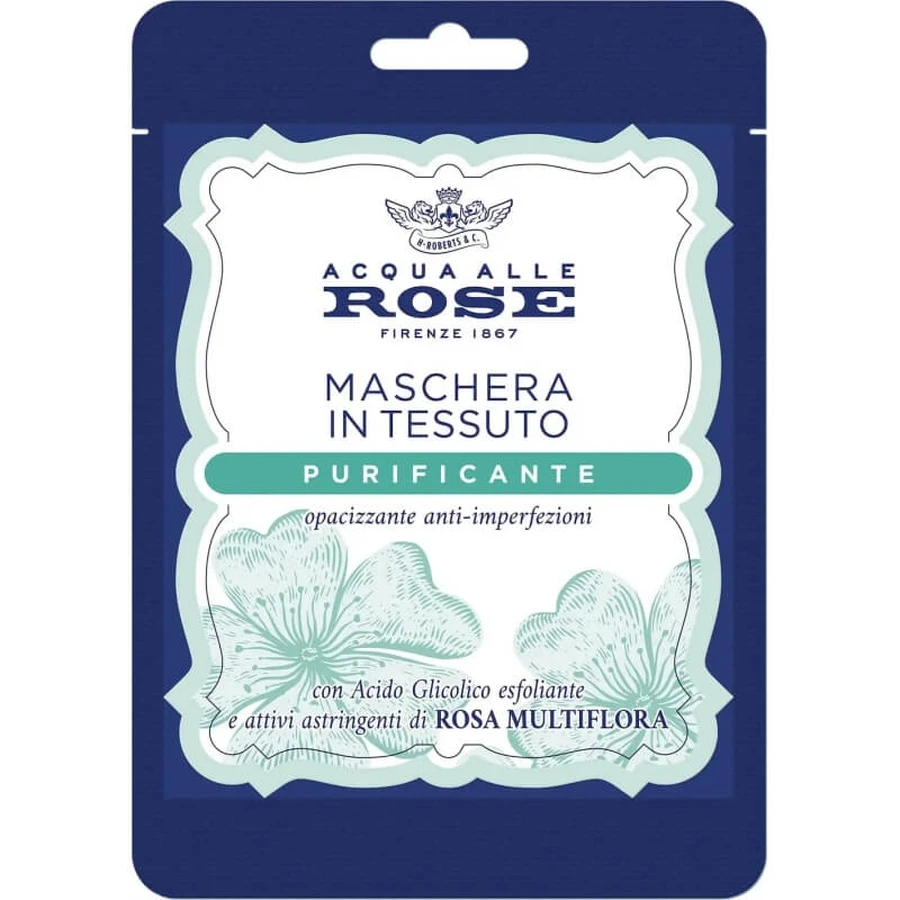 Agua de rosas purificante - Mascarilla facial antiimperfecciones matificante de tela