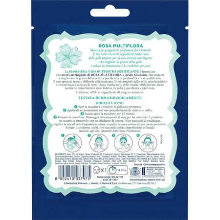 Agua de rosas purificante - Mascarilla facial antiimperfecciones matificante de tela
