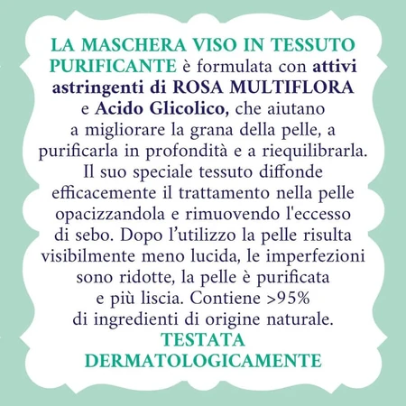 Agua de rosas purificante - Mascarilla facial antiimperfecciones matificante de tela