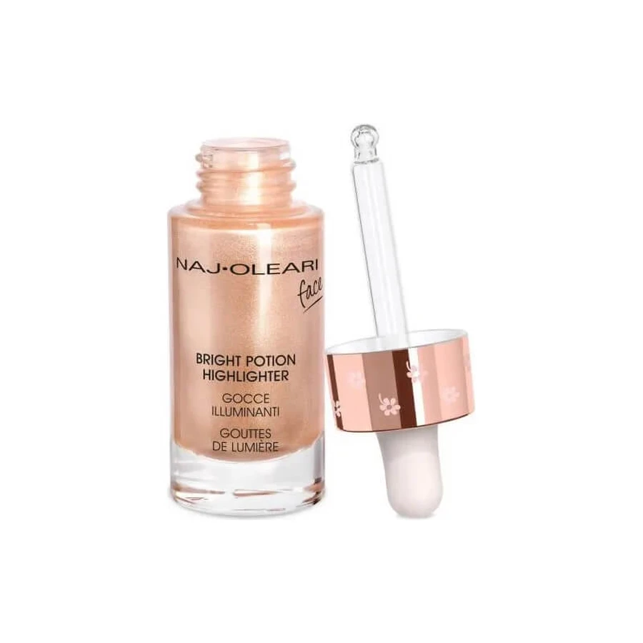 Naj oleari Bright potion iluminador - gotas iluminadoras para el rostro - nº 2 dorado