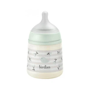 Suavinex birdies - zuigfles met siliconenspeen sx pro antikoliek 0m+ groen 150 ml