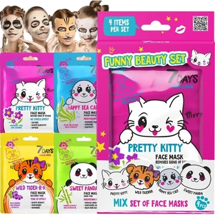 7 zile Set de frumusețe amuzant - 4 măști de față