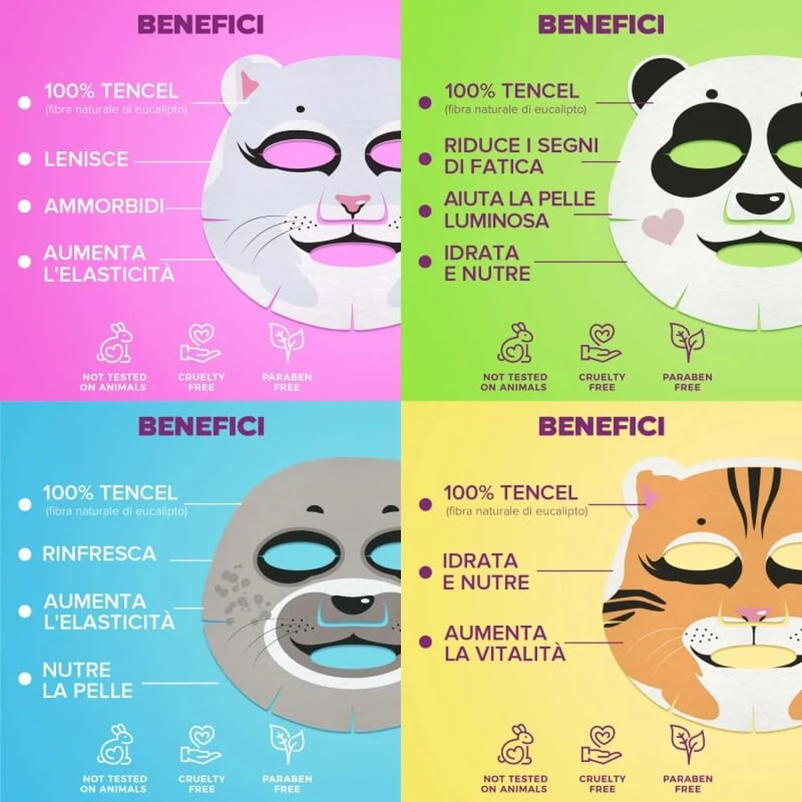 7 zile Set de frumusețe amuzant - 4 măști de față