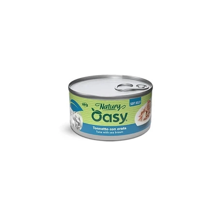 Oasy Wet cat natury soft jelly tonijn met zeebrasem - aanvullende voeding voor volwassen katten 150 g