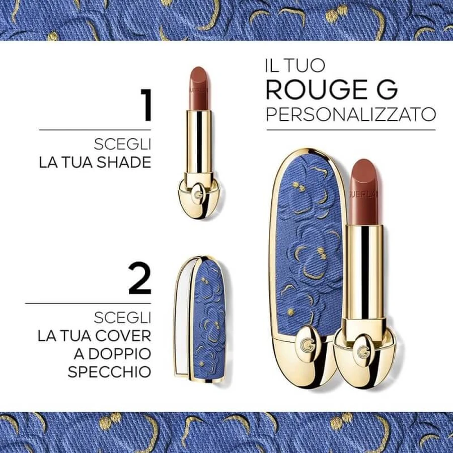 Guerlain rouge g - cover met dubbele spiegel rood roos