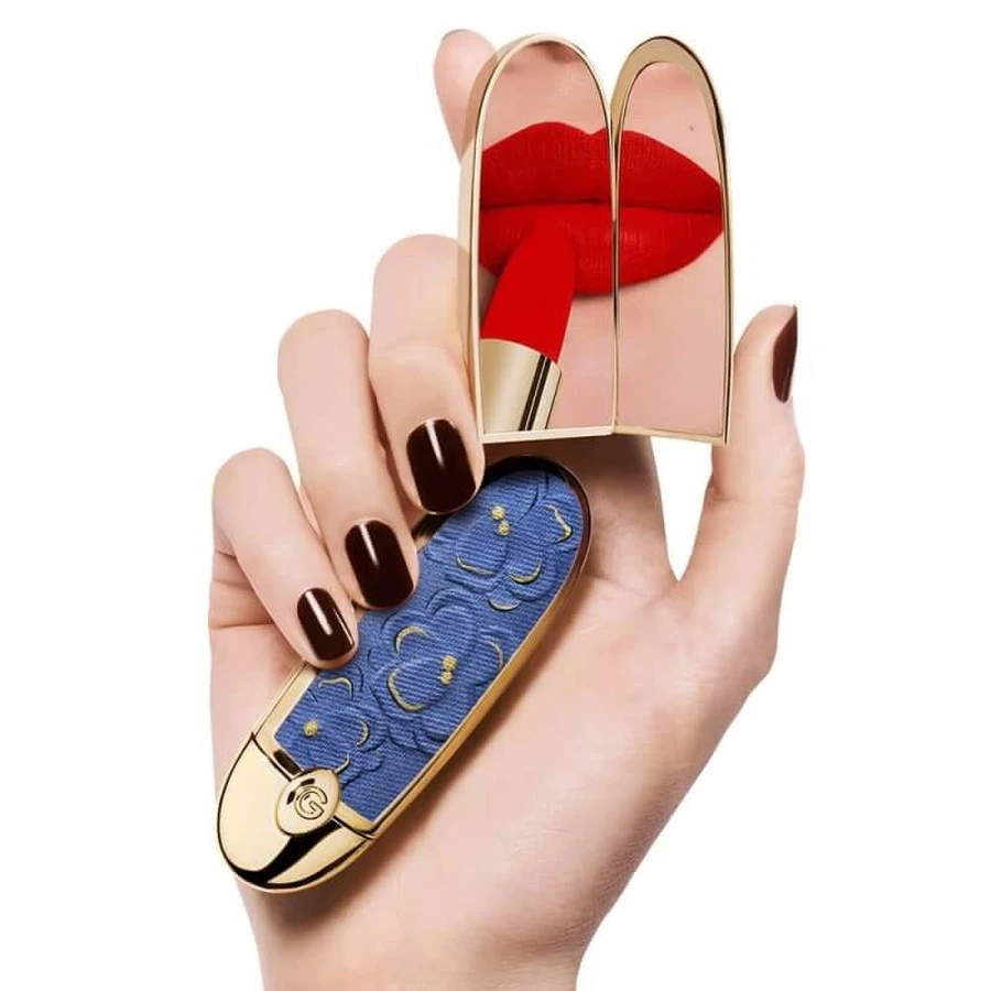 Guerlain rouge g - cover met dubbele spiegel rood roos