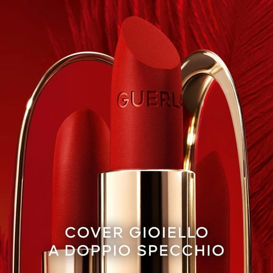 Guerlain rouge g - cover met dubbele spiegel rood roos