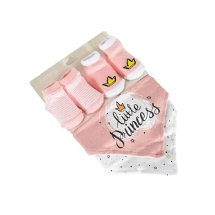 Cangaroo Baby set - 2 bibs + 2 pairs of tummy socks - pink