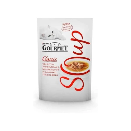 Purina Gourmet Suppe Thunfisch und Sardellen - Alleinfuttermittel für Katzen 40 gr