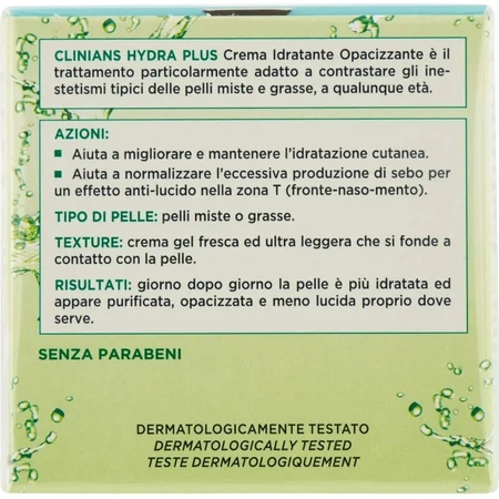 Clinians Hydra plus - mattierendes, feuchtigkeitsspendendes Creme-Gel für Mischhaut und fettige Haut 50 ml
