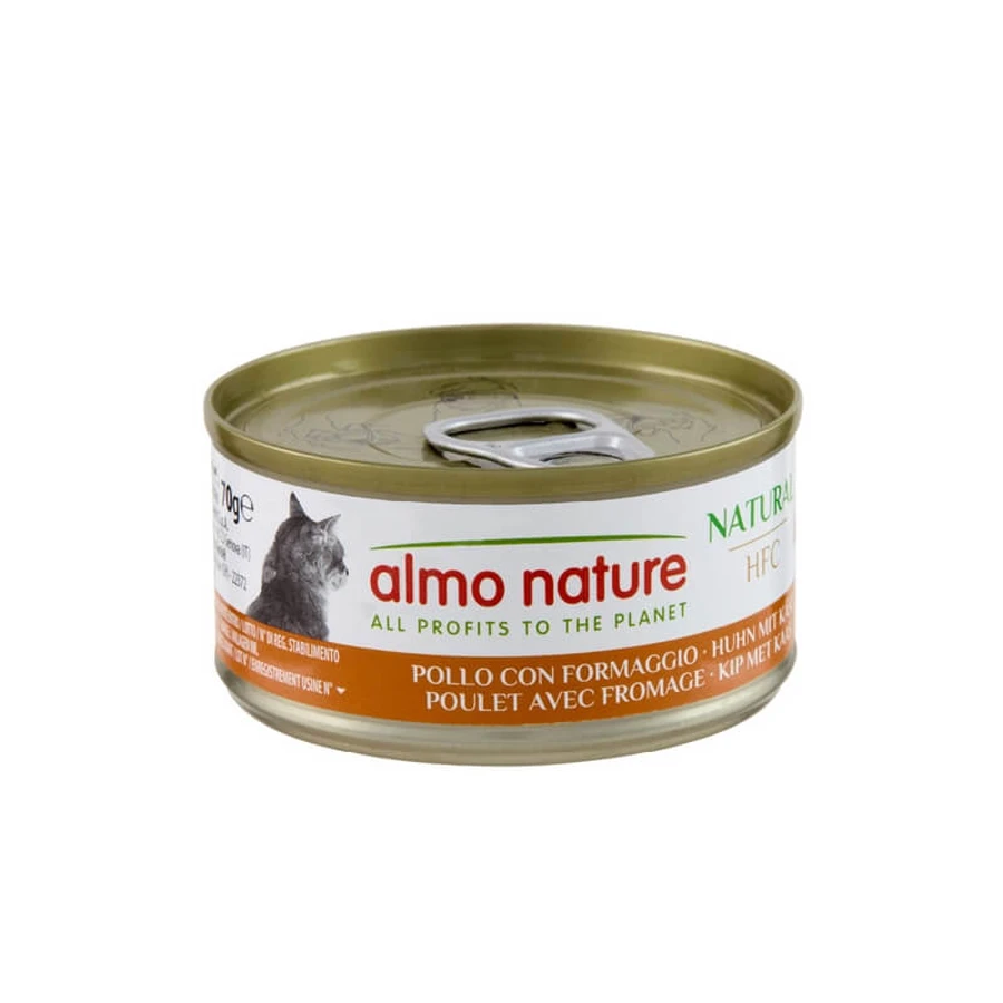 Almo nature Hfc natural kip en kaas - natvoer voor volwassen katten 70 gr.