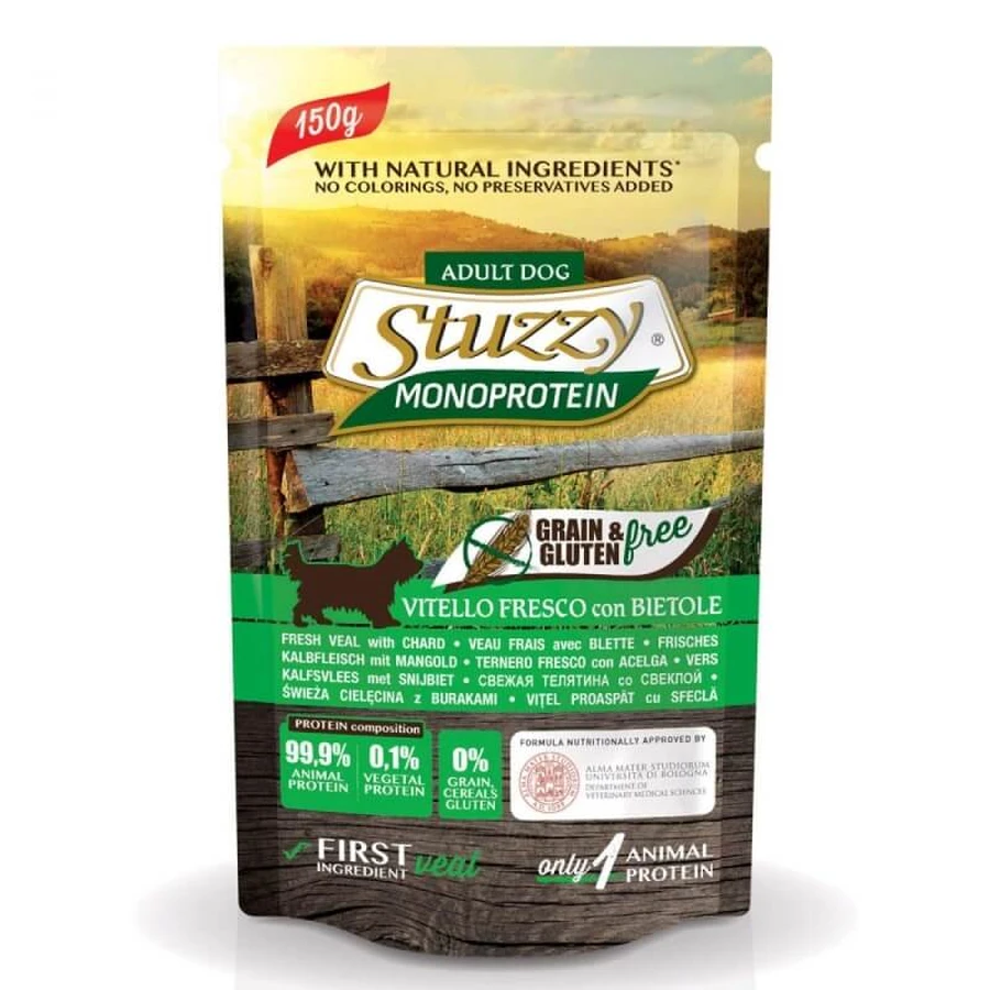 Stuzzy Monoprotein grain &amp; gluten free ternera y acelga - alimento completo para perros adultos 150 gr.