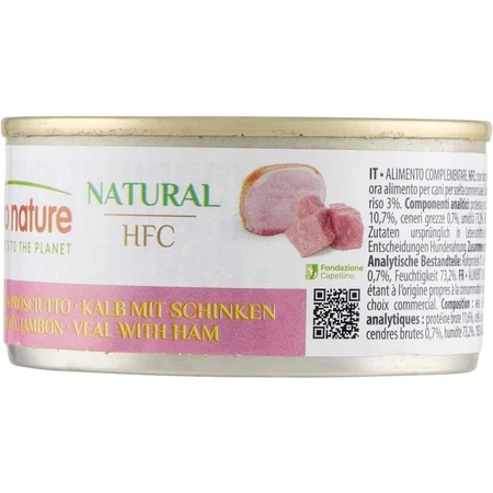 Almo nature Hfc natural cuisine Kalbfleisch mit Schinken - Nassfutter für ausgewachsene Hunde 95 gr.
