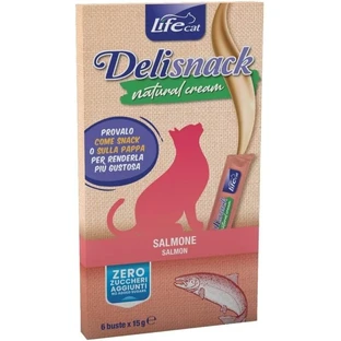 Life natural cat deli snack natural cream salmon - Ergänzungsfuttermittel für Katzen 6 x 15 g