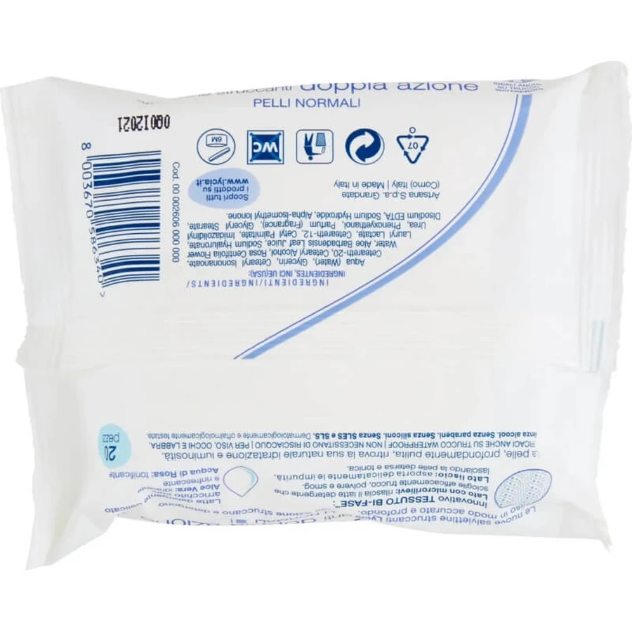 Lycia Double Action - 20 make-upverwijderingsdoekjes voor de normale huid