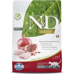 Farmina N&amp;d prime adult met kip en granaatappel - volledige voeding voor katten 300 gr.