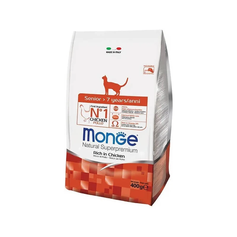 Monge Natural super-premium senior hrană uscată bogată în pui 400 g